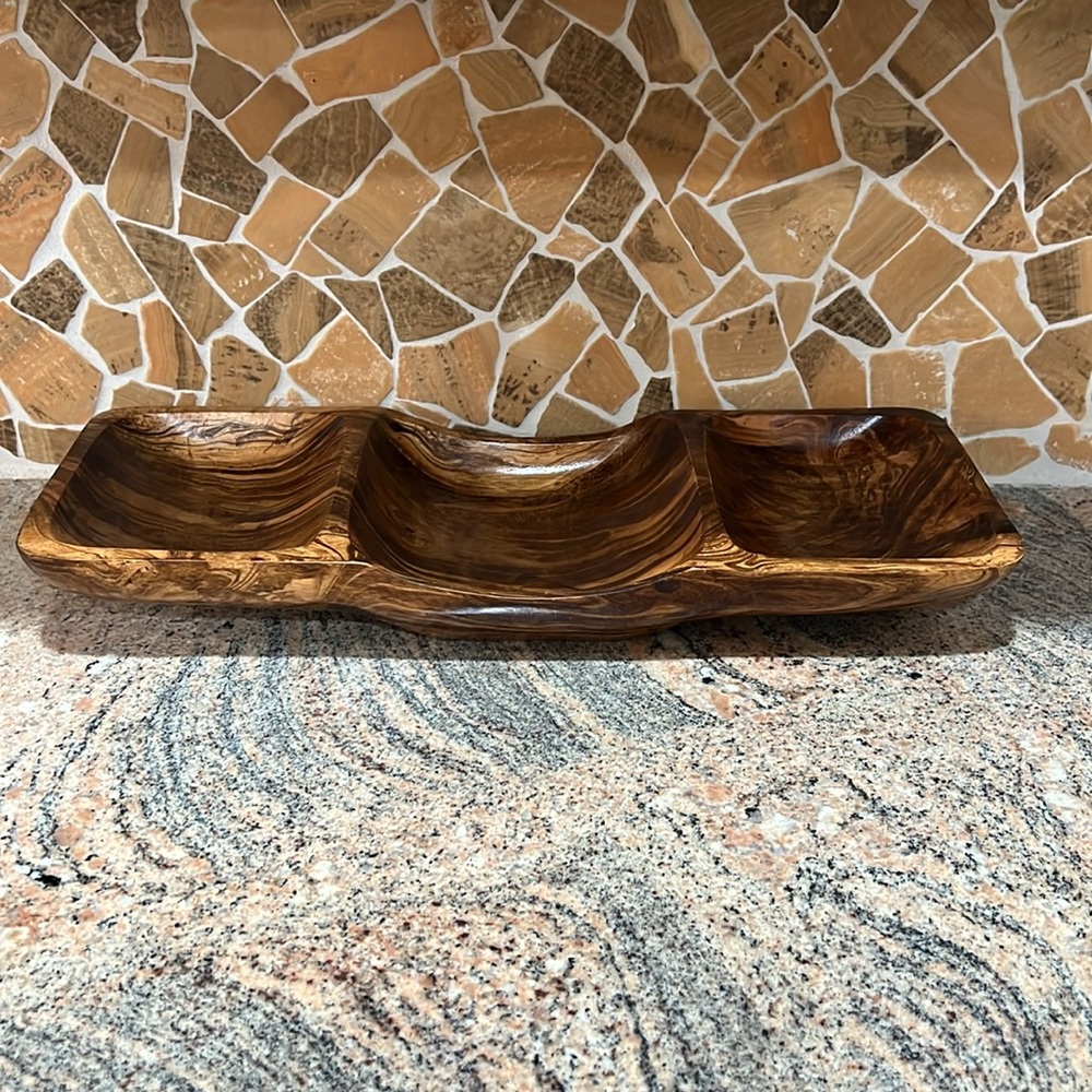 Wooden Divided Serving Tray made from Mango Trees